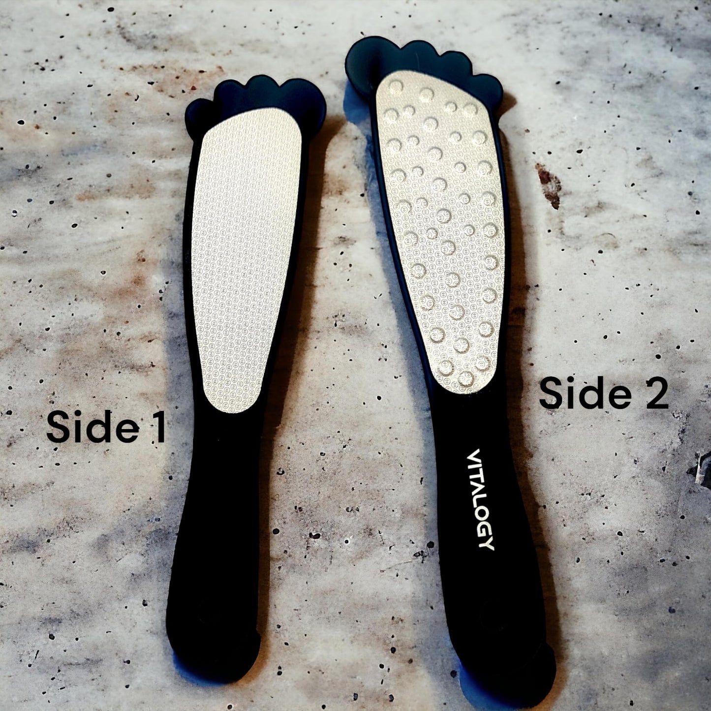 Foot File for Dead Skin Removal | Pedicure tools - Foot Scraper Rasp | Stainless Steel LUXE Collection - Foot Shaped Black