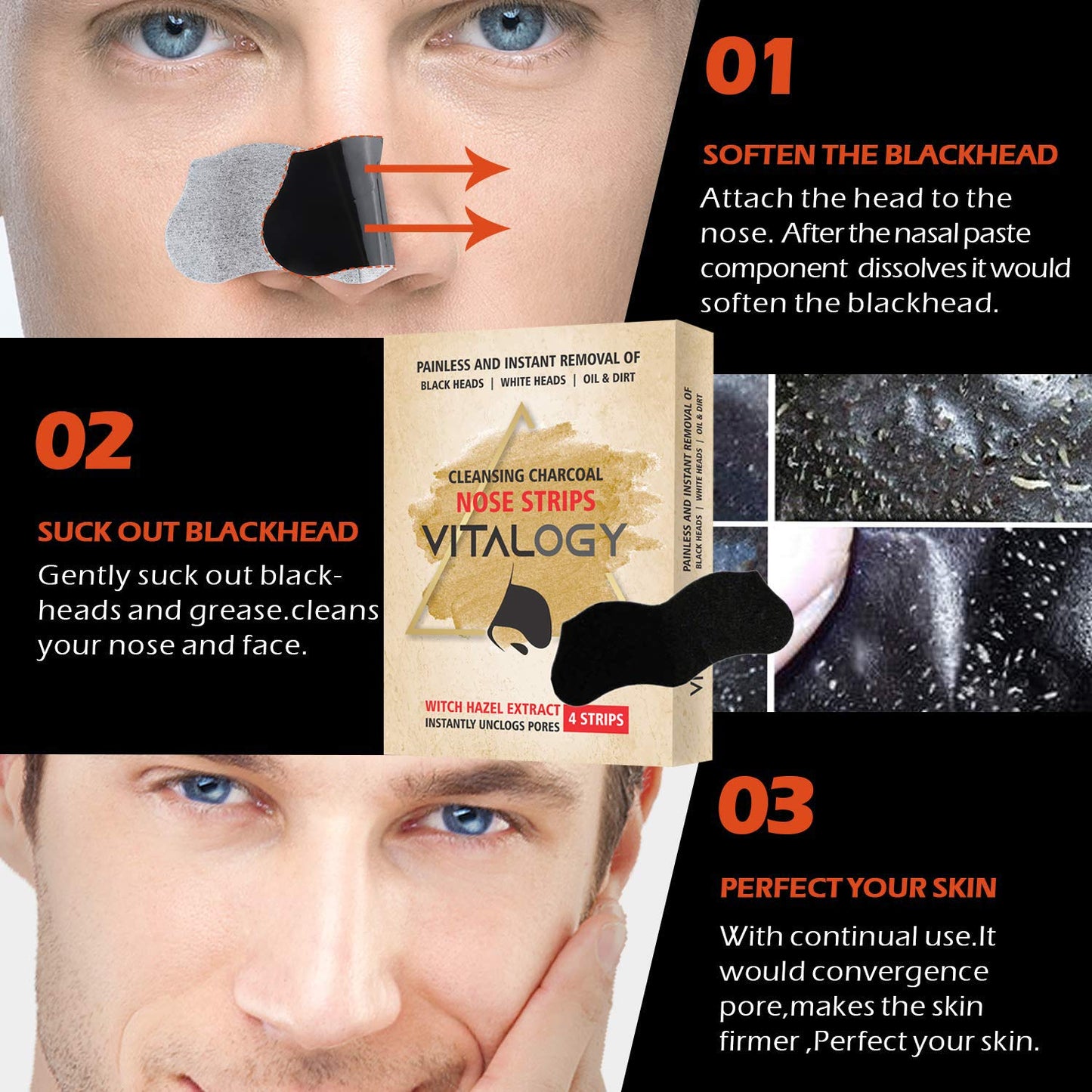 Blackhead Remover Strips for Nose for Women & Men - 4 Strips in Pack of 1
