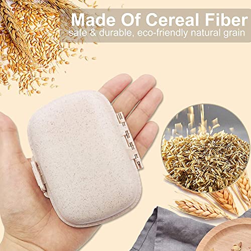 Pill Medicine Organizer Storage Box with 8 Compartments - Moisture Proof, Made of Food Grade Cereal Fiber, BPA free Wheat Straw Material (Random Colour)