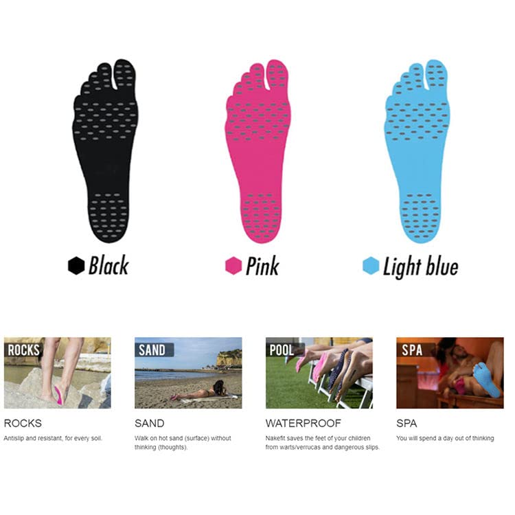 Beach Barefoot Adhesive Foot Pads, Unisex Invisible Stickers that Stick on Soles, Non-Slip and Waterproof for Sand, Swimming Pool, Yoga, Walking