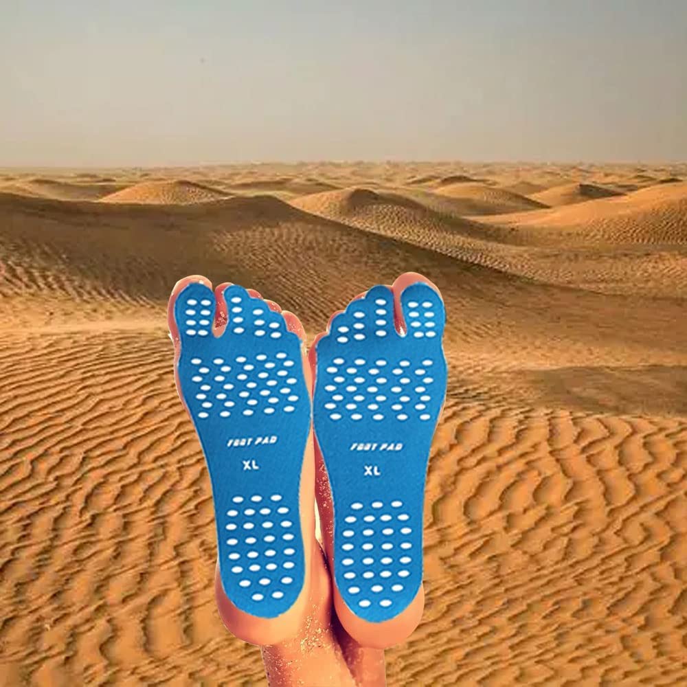 Beach Barefoot Adhesive Foot Pads, Unisex Invisible Stickers that Stick on Soles, Non-Slip and Waterproof for Sand, Swimming Pool, Yoga, Walking