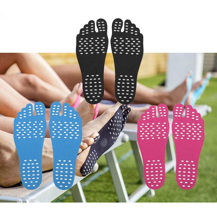 Beach Barefoot Adhesive Foot Pads, Unisex Invisible Stickers that Stick on Soles, Non-Slip and Waterproof for Sand, Swimming Pool, Yoga, Walking