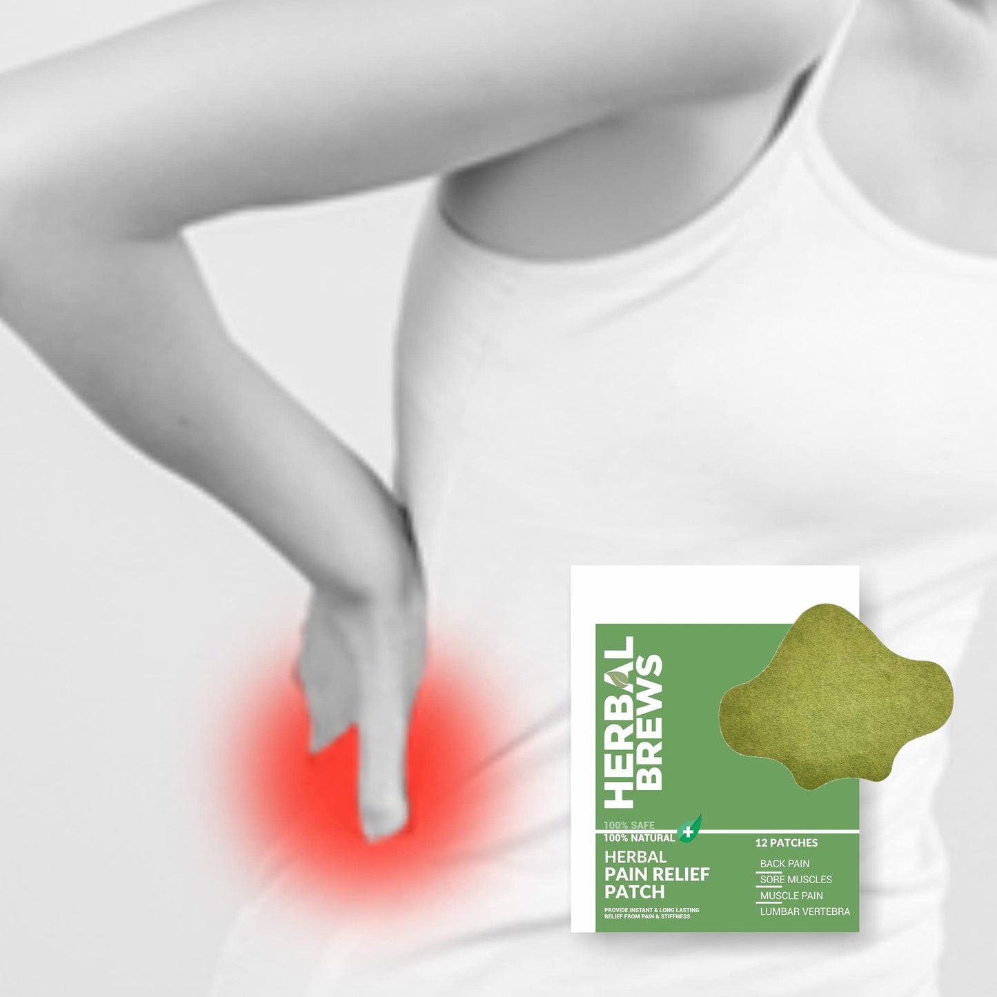 Back Pain Patches (Specially Designed for Lower Lumbar Area) | 100% Safe & Natural | INSTANT RELIEF | NO SIDE EFFECTS