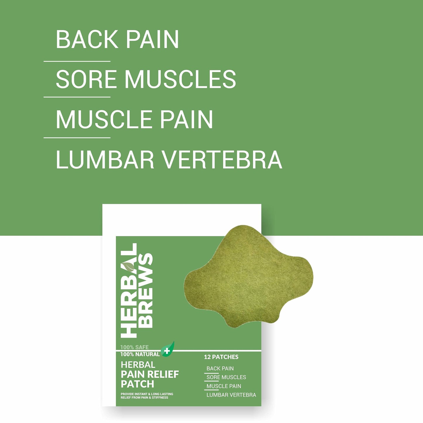 Back Pain Patches (Specially Designed for Lower Lumbar Area) | 100% Safe & Natural | INSTANT RELIEF | NO SIDE EFFECTS