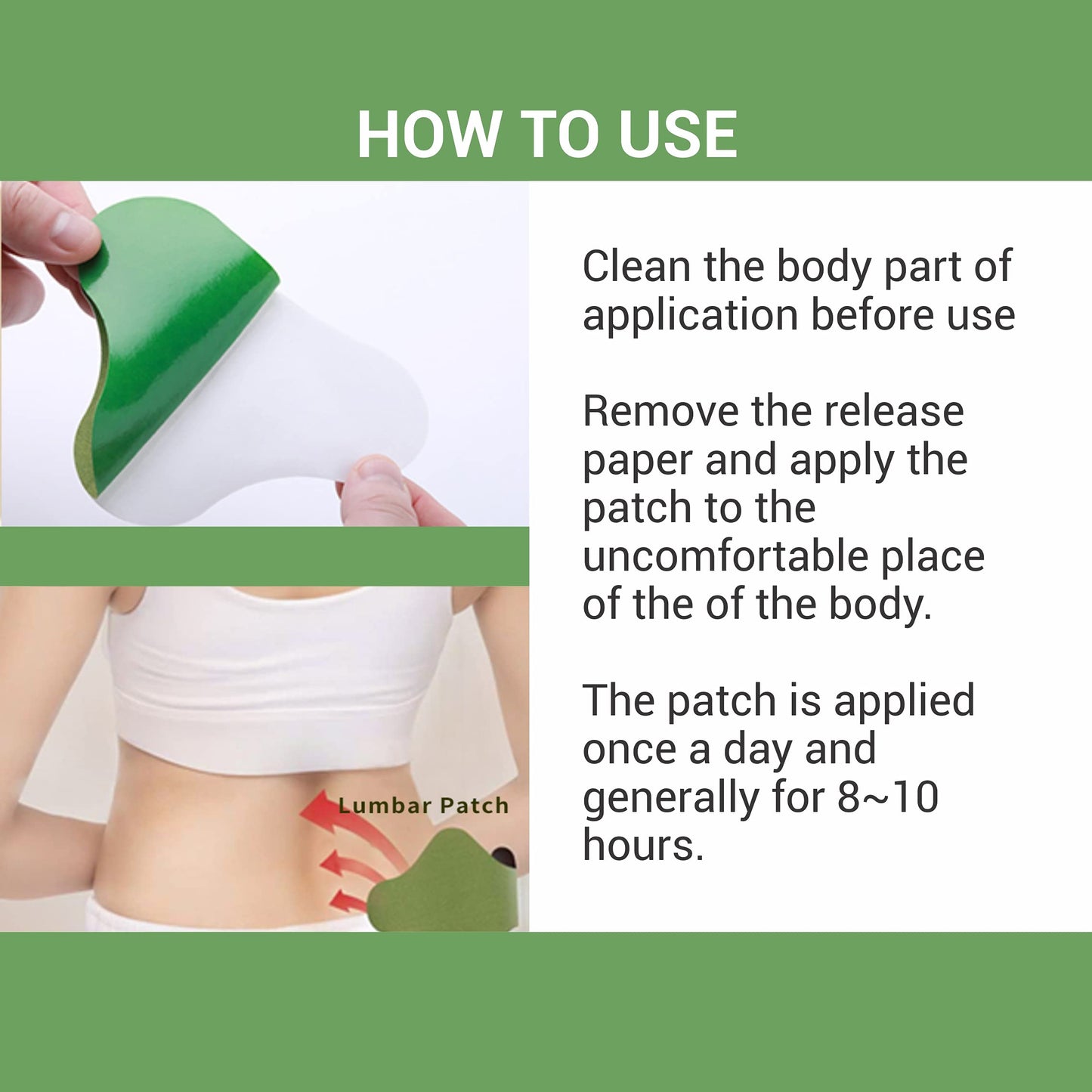 Back Pain Patches (Specially Designed for Lower Lumbar Area) | 100% Safe & Natural | INSTANT RELIEF | NO SIDE EFFECTS