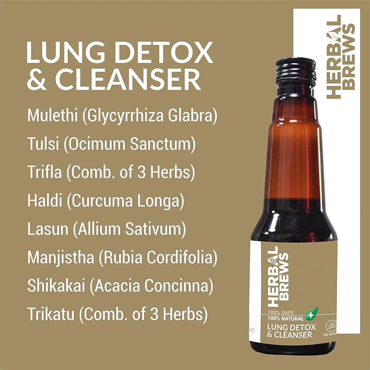 Lung Detox For Smokers - 100% Ayurvedic Preparation with Mulethi & Tulsi - 200 ml Syrup (Sugar Free)