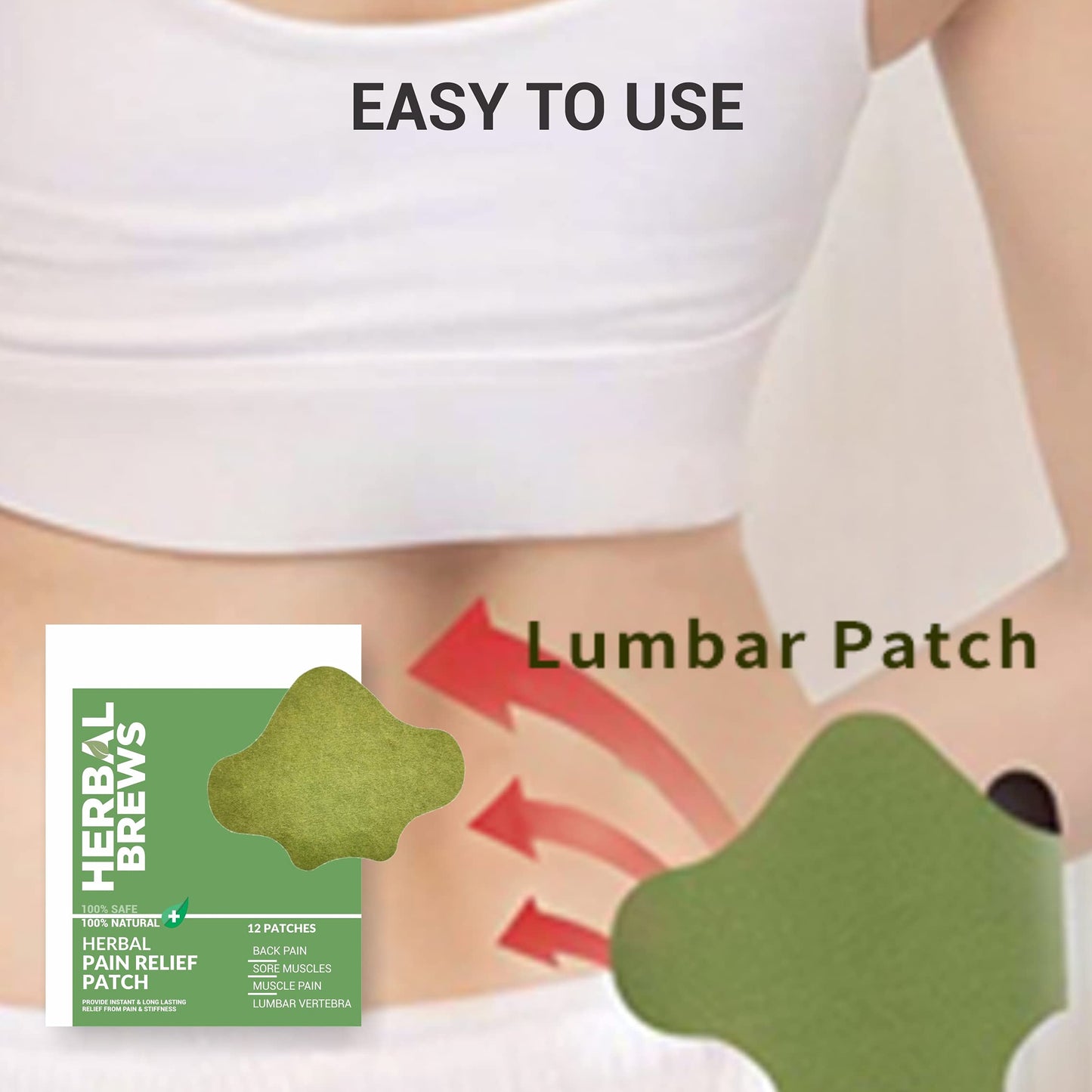 Back Pain Patches (Specially Designed for Lower Lumbar Area) | 100% Safe & Natural | INSTANT RELIEF | NO SIDE EFFECTS