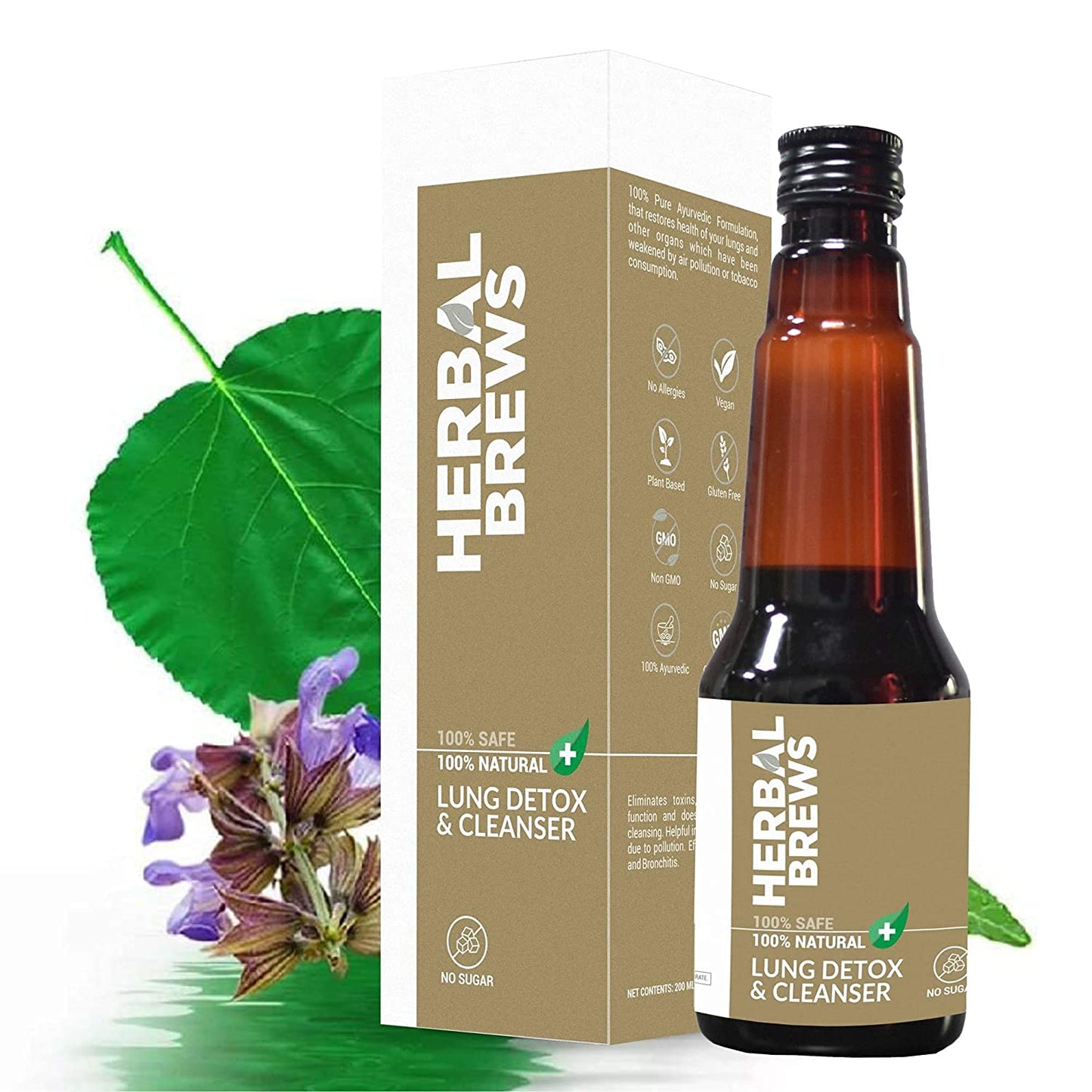 Lung Detox For Smokers - 100% Ayurvedic Preparation with Mulethi & Tulsi - 200 ml Syrup (Sugar Free)
