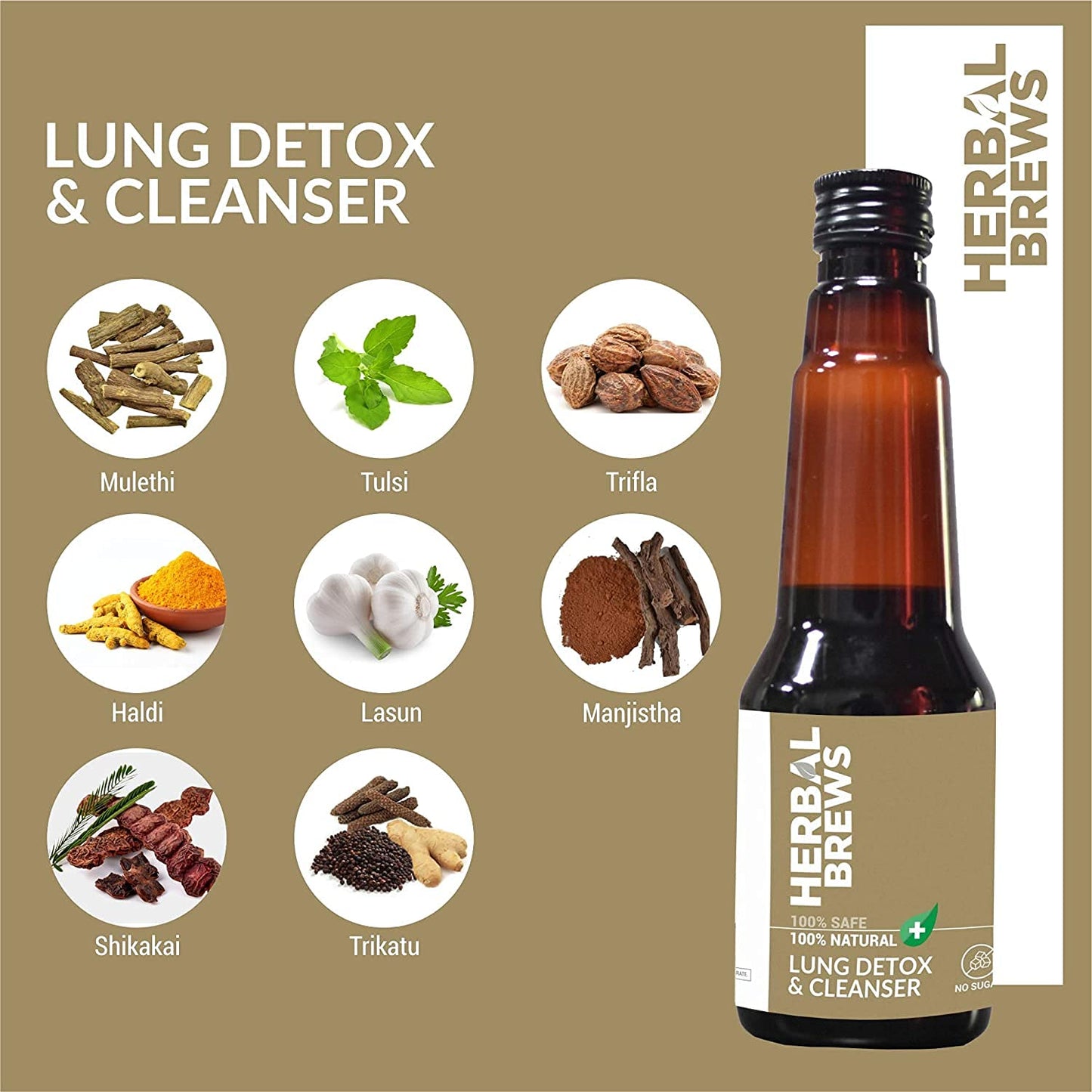 Lung Detox For Smokers - 100% Ayurvedic Preparation with Mulethi & Tulsi - 200 ml Syrup (Sugar Free)