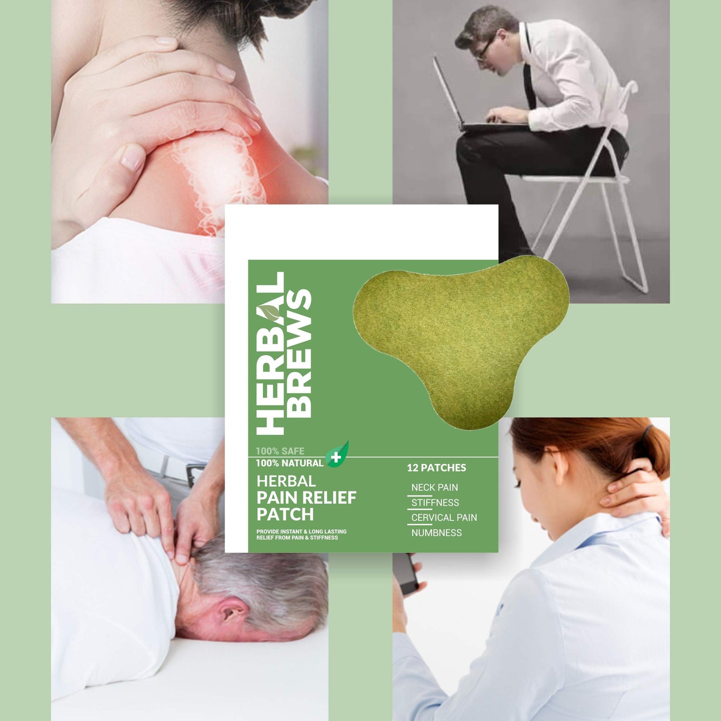 Neck Pain Patches (Specially Designed for Cervical) | 100% Safe & Natural Neck & Back Pain Relief Products | INSTANT RELIEF | NO SIDE EFFECTS
