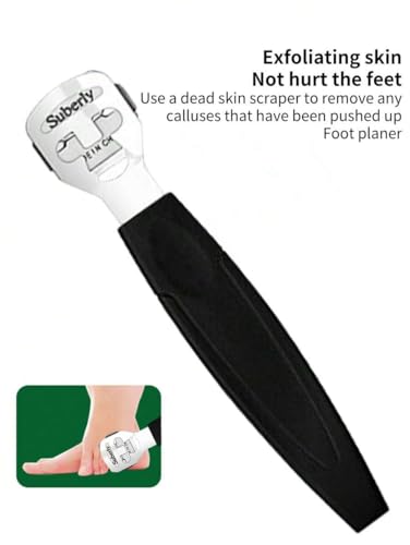 Pedicure Tools for Feet - 8 in 1 Pedicure Kit | Foot Scrubber for Dead Skin, Callus Remover, Foot Scraper, Foot File, Pitchfork, Filer for Nail Repair - 1 Set (Black)