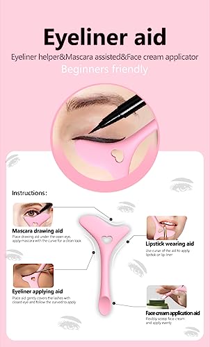 Eyeliner Stencil - Reusable Winged Eye Stencils Makeup Aid Tool, 3 in 1 Eyelash, Eyeshadow, Eyeliner Applicator Guide Tool for Makeup