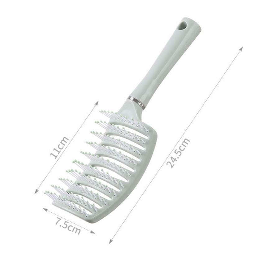 Detangler Paddle Hair Brush CURVED & VENTED For All Hair Types (Green)