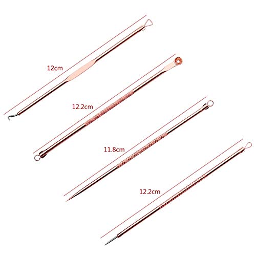 Blackhead Remover Tool Kit - 4 in 1 Acne and Pimple Removal Tool - Nose & Face Blackheads Remover - ROSE GOLD
