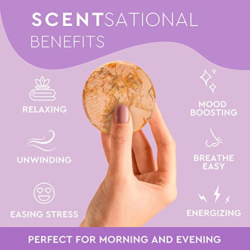 Aromatherapy Shower Steamers - Bath Fizzies with Essential Oils for Relaxation - Lavender, Rose, Chamomile, Mint & Sea Salt, Lemon Sage, Jasmine - 6*40 gram each