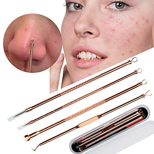 Blackhead Remover Tool Kit - 4 in 1 Acne and Pimple Removal Tool - Nose & Face Blackheads Remover - ROSE GOLD