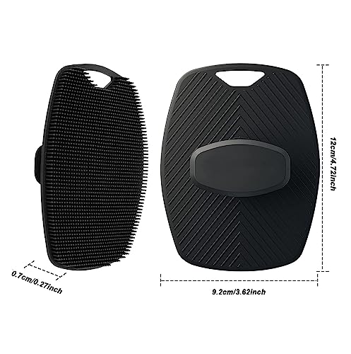 Body Scrubber for Bathing - Dead Skin Remover, Premium Super Soft Silicone Body Shower Scrub - 1 Pc (Black)