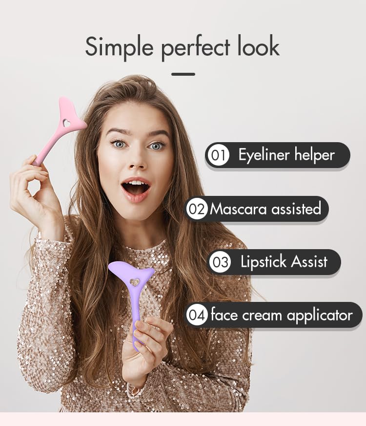 Eyeliner Stencil - Reusable Winged Eye Stencils Makeup Aid Tool, 3 in 1 Eyelash, Eyeshadow, Eyeliner Applicator Guide Tool for Makeup