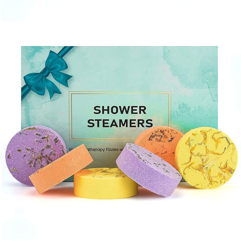 Aromatherapy Shower Steamers - Bath Fizzies with Essential Oils for Relaxation - Lavender, Rose, Chamomile, Mint & Sea Salt, Lemon Sage, Jasmine - 6*40 gram each