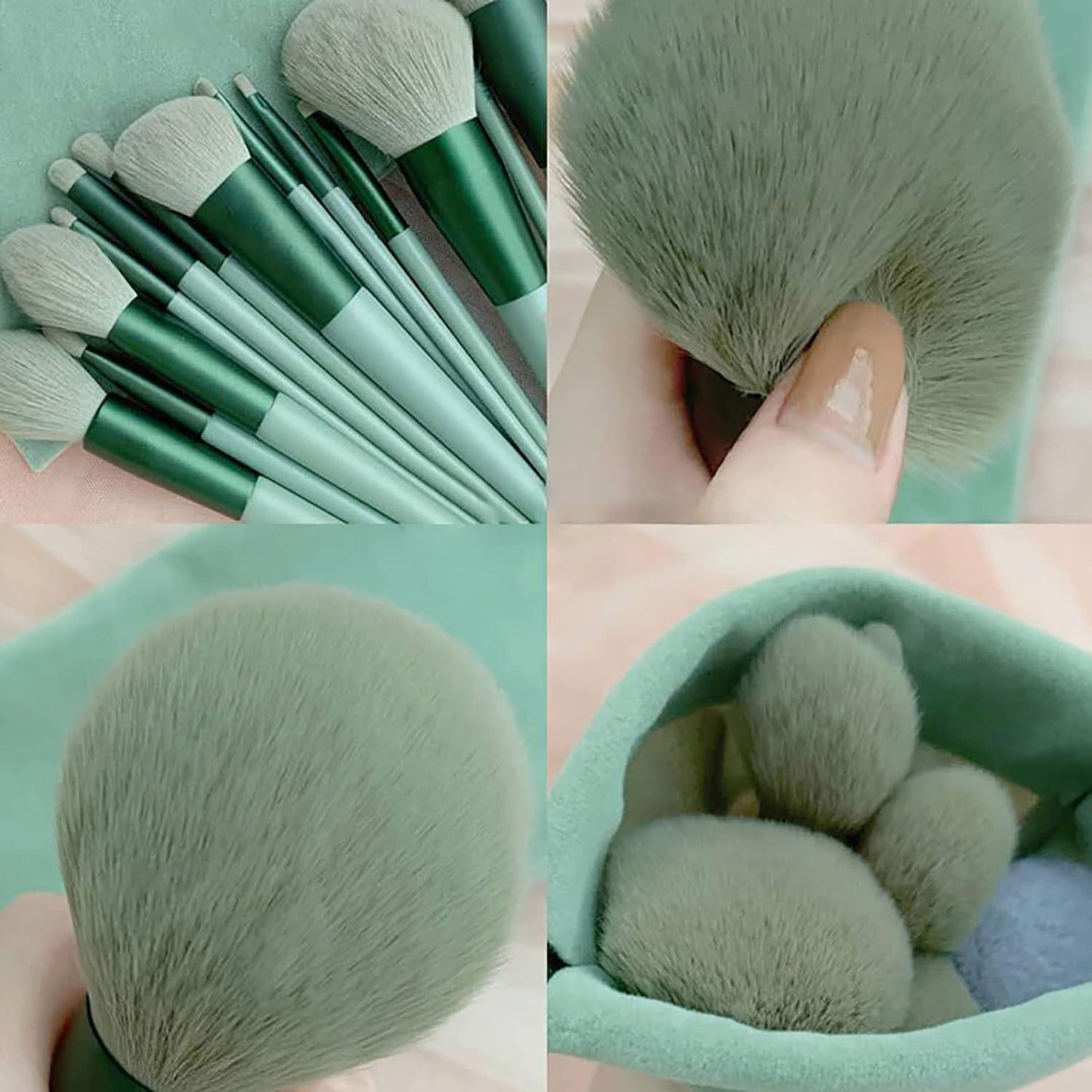Makeup Brush Set Professional - 13 Pcs Premium Set for Foundation Blending Blush Concealer Eye Shadow, Eye Makeup Brushes, Travel Brush Set with Storage Pouch (Coffee Brown)