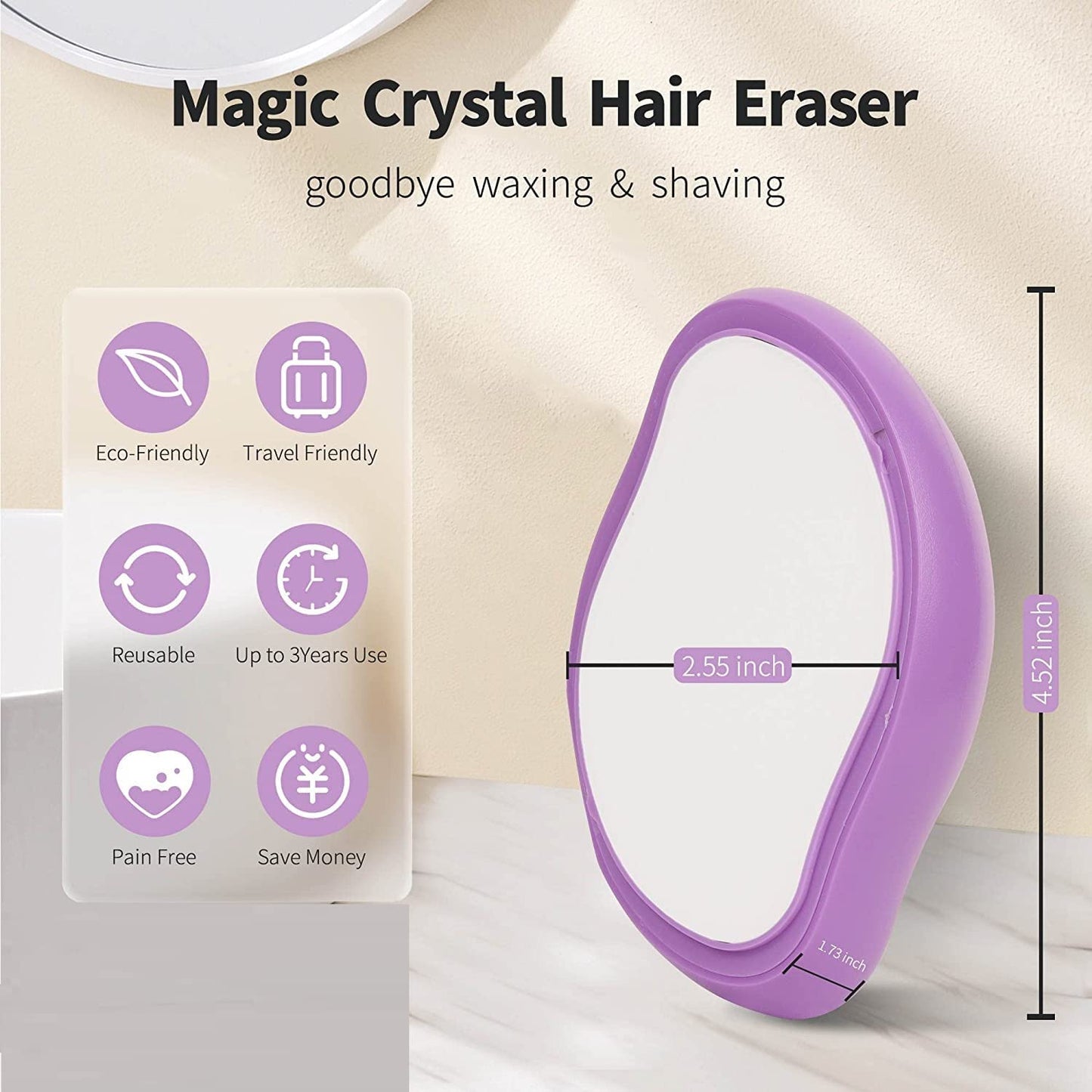 Hair Remover for Women and Men - Reusable Crystal Hair Remover Epilator