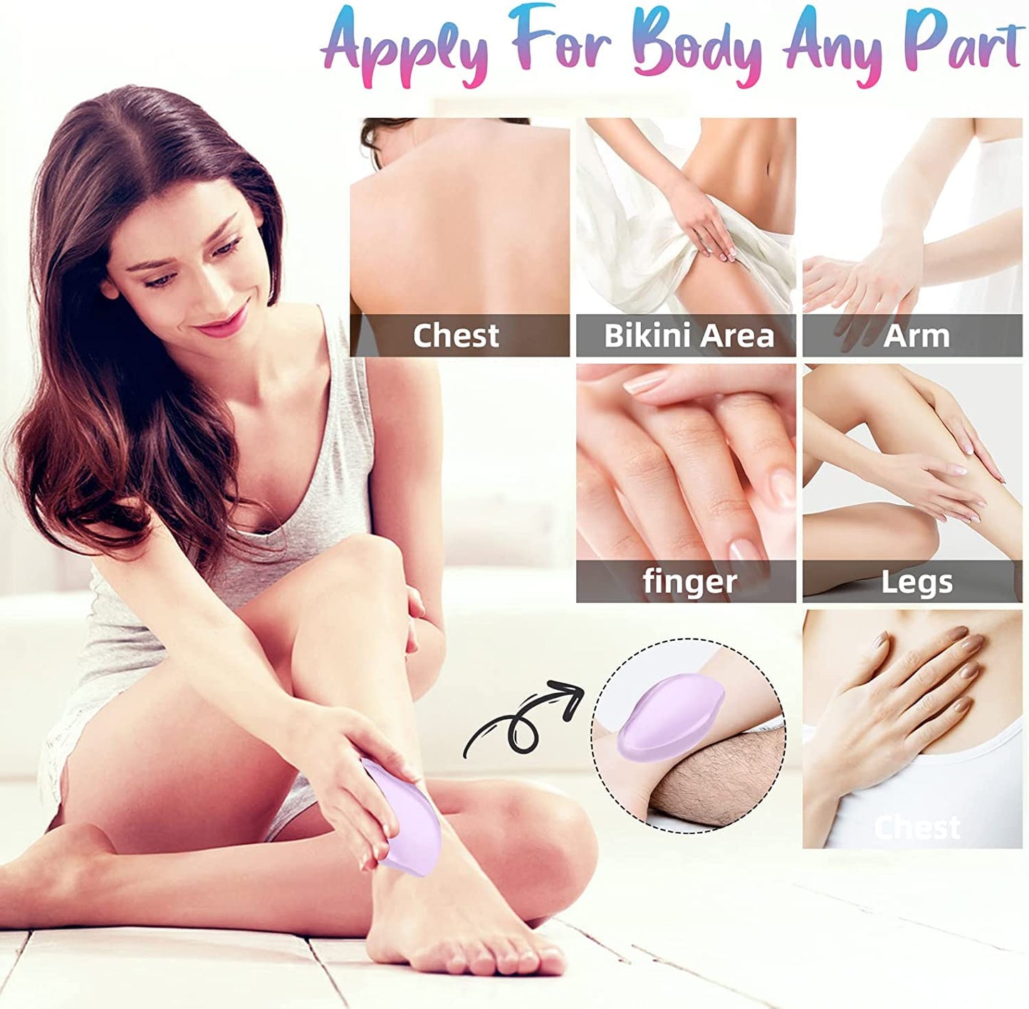 Hair Remover for Women and Men - Reusable Crystal Hair Remover Epilator